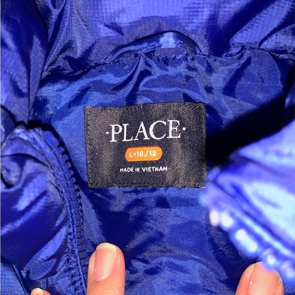 💙 Like New Size L 10/12 Boys Blue Puffer Jacket only worn 1x 💙 - Picture 3 of 4